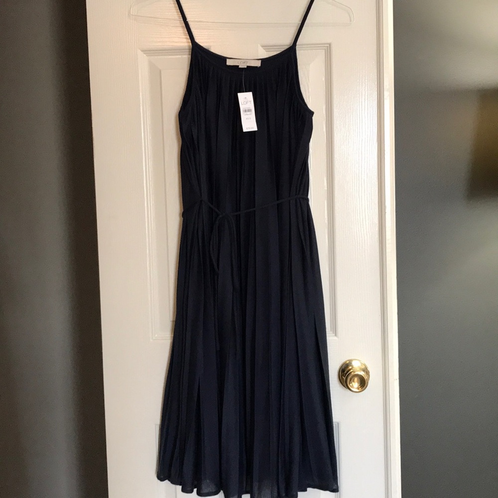 NWT! LOFT Midnight Blue Spaghetti Strap Dress